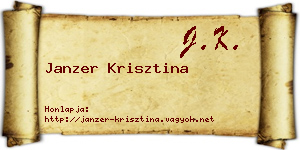 Janzer Krisztina névjegykártya